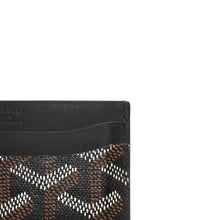 画像をギャラリービューアに読み込む, GOYARD ゴヤール サンシュルピス ヘリンボーン カードケース ブラック PVC レザー 美品 中古 4a001080