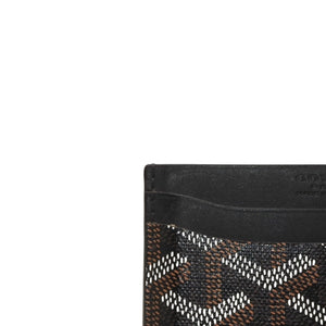 GOYARD Saint-Sulpice Herringbone Card Case Black PVC Leather Good Condition Used 4a001080