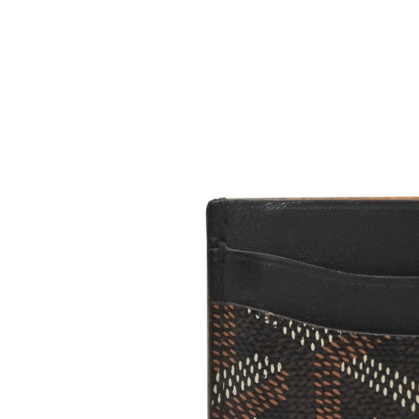 GOYARD Saint-Sulpice Herringbone Card Case Black PVC Leather Good Condition Used 4a001080