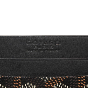 GOYARD Saint-Sulpice Herringbone Card Case Black PVC Leather Good Condition Used 4a001080
