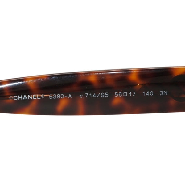 極美品 CHANEL シャネル サングラス アイウェア 5380-A c.714/S5 サイズ56□17 140 ココマーク べっ甲カラー 中古 4a000830