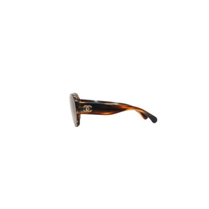極美品 CHANEL シャネル サングラス アイウェア 5380-A c.714/S5 サイズ56□17 140 ココマーク べっ甲カラー 中古 4a000830