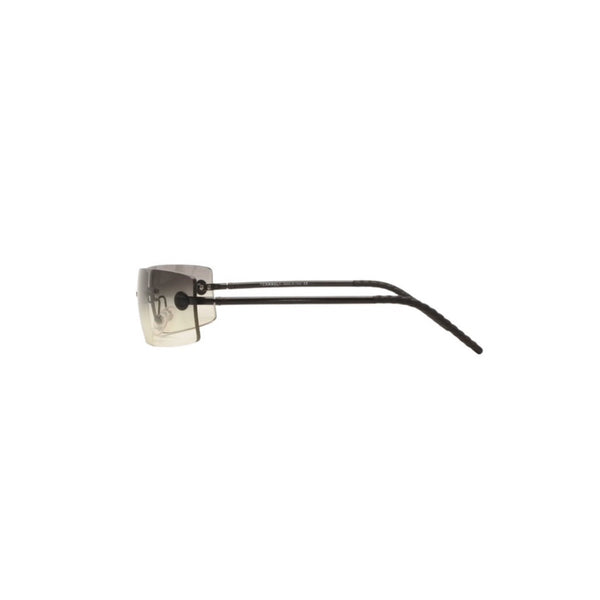 極美品 CHANEL シャネル リムレス サングラス アイウェア 4047 c.170/8G サイズ65□16 120 ココマーク ブラック 中古 4a000651
