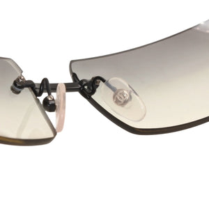 極美品 CHANEL シャネル リムレス サングラス アイウェア 4047 c.170/8G サイズ65□16 120 ココマーク ブラック 中古 4a000651