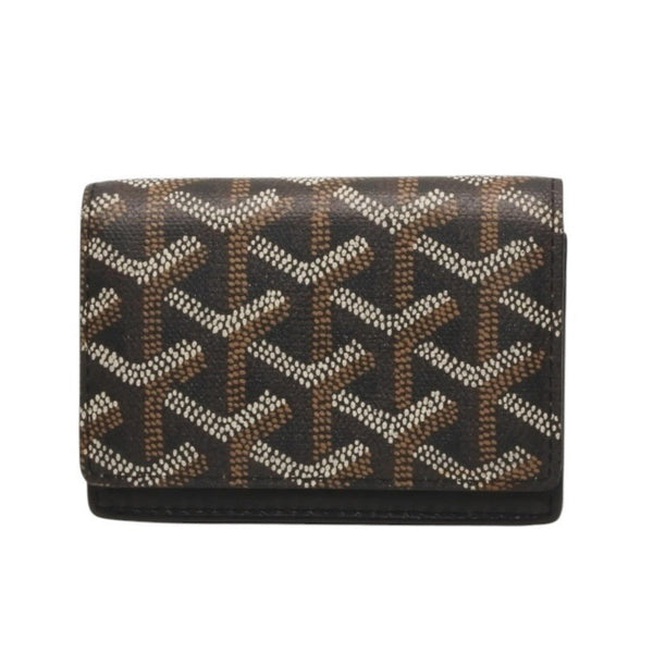 極美品 GOYARD ゴヤール マルゼルブ カードケース ブラウン ブラック PVC レザー MALESHPMLTY01CL01X 中古 4a001079