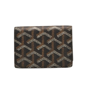 極美品 GOYARD ゴヤール マルゼルブ カードケース ブラウン ブラック PVC レザー MALESHPMLTY01CL01X 中古 4a001079