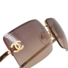 画像をギャラリービューアに読み込む, CHANEL シャネル リムレス サングラス アイウェア 4092-B 125/13 ココマーク ブラウン ゴールド 美品 中古 4b014149