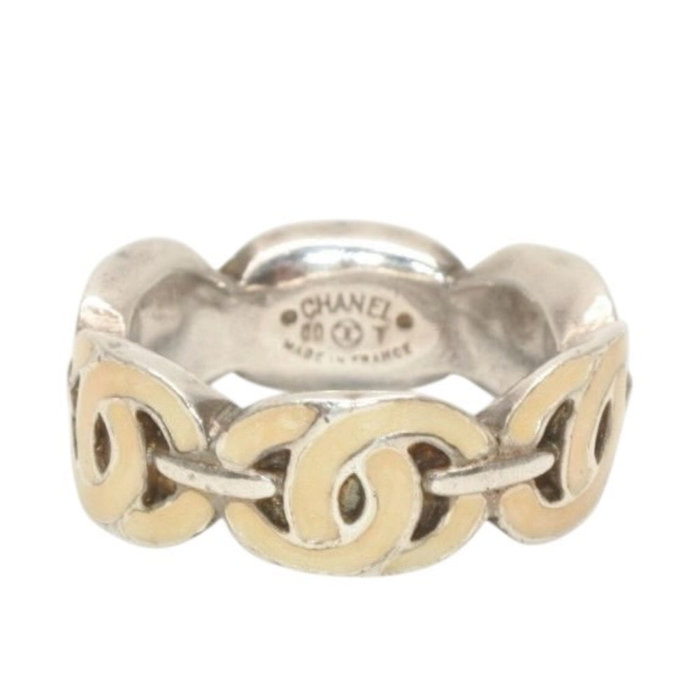 CHANEL シャネル ココマーク リング 指輪 00T刻印 サイズ11号 7.2g シルバー アイボリー 美品 中古 4c073158