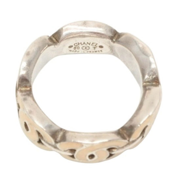 CHANEL シャネル ココマーク リング 指輪 00T刻印 サイズ11号 7.2g シルバー アイボリー 美品 中古 4c073158