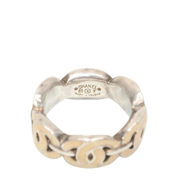 CHANEL シャネル ココマーク リング 指輪 00T刻印 サイズ11号 7.2g シルバー アイボリー 美品 中古 4c073158