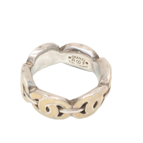 CHANEL シャネル ココマーク リング 指輪 00T刻印 サイズ11号 7.2g シルバー アイボリー 美品 中古 4c073158
