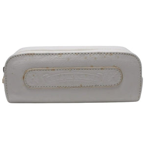 CHROME HEARTS Glasses Case Pouch Leather White Good Used 4b014055