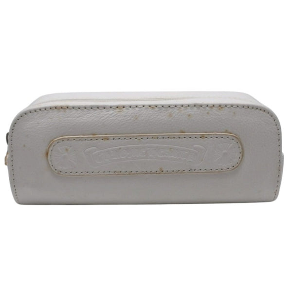 CHROME HEARTS Glasses Case Pouch Leather White Good Used 4b014055