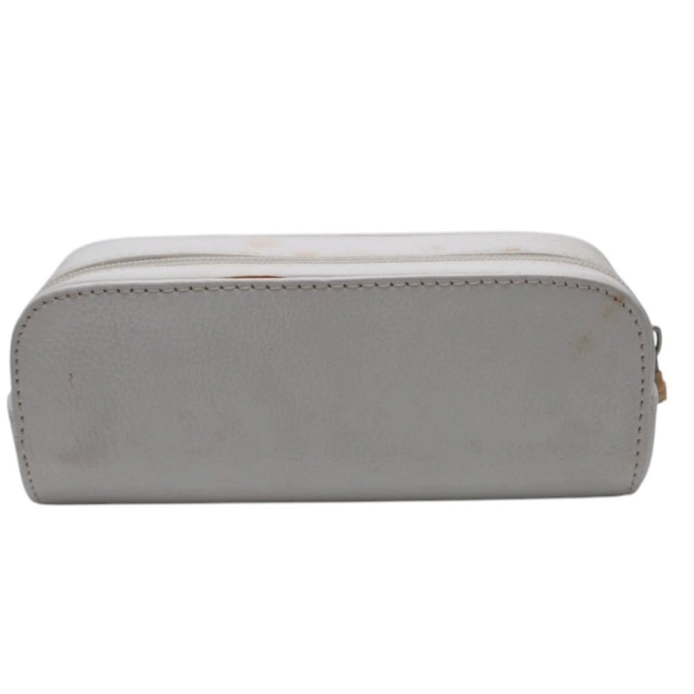 CHROME HEARTS クロムハーツ メガネケース ポーチ レザー ホワイト 良品 中古 4b014055