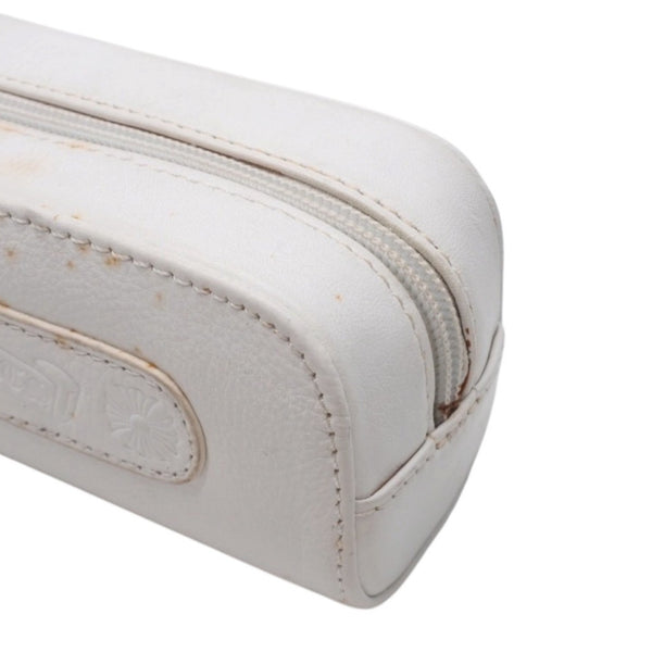 CHROME HEARTS Glasses Case Pouch Leather White Good Used 4b014055