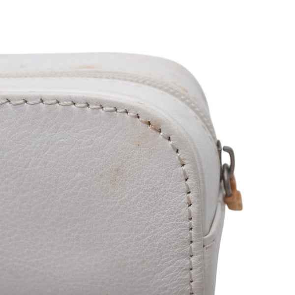 CHROME HEARTS Glasses Case Pouch Leather White Good Used 4b014055