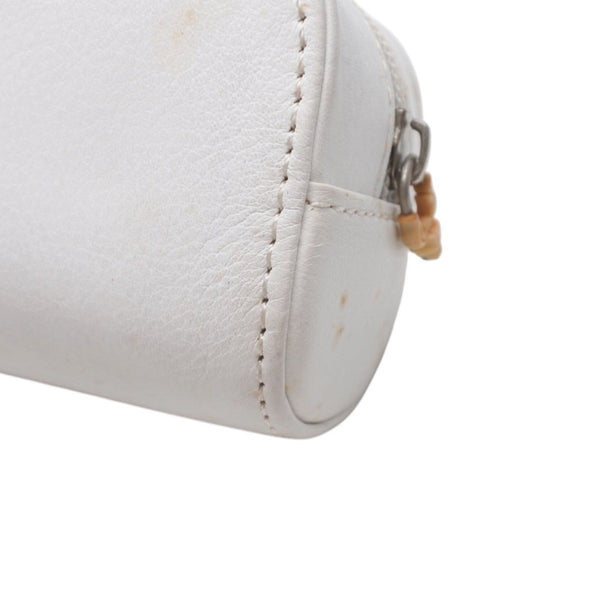 CHROME HEARTS Glasses Case Pouch Leather White Good Used 4b014055