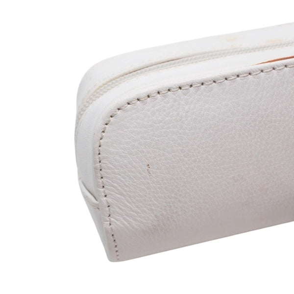 CHROME HEARTS Glasses Case Pouch Leather White Good Used 4b014055