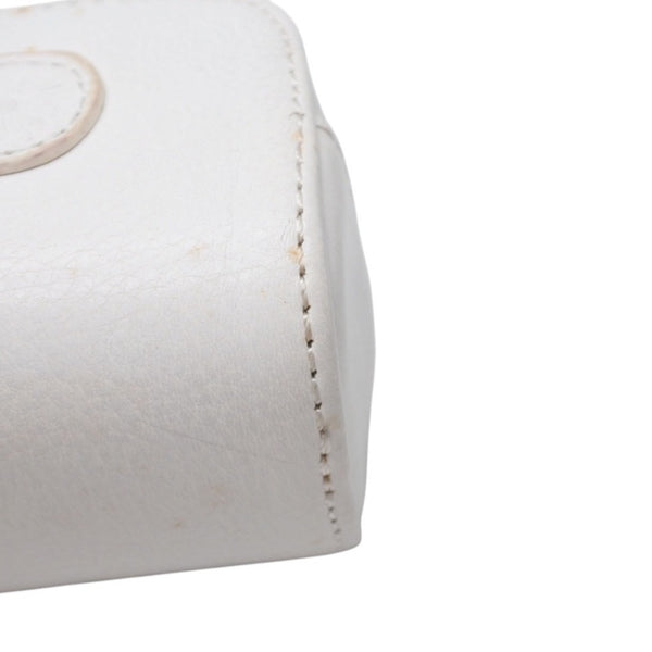 CHROME HEARTS Glasses Case Pouch Leather White Good Used 4b014055