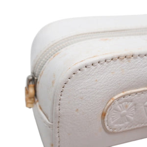 CHROME HEARTS Glasses Case Pouch Leather White Good Used 4b014055