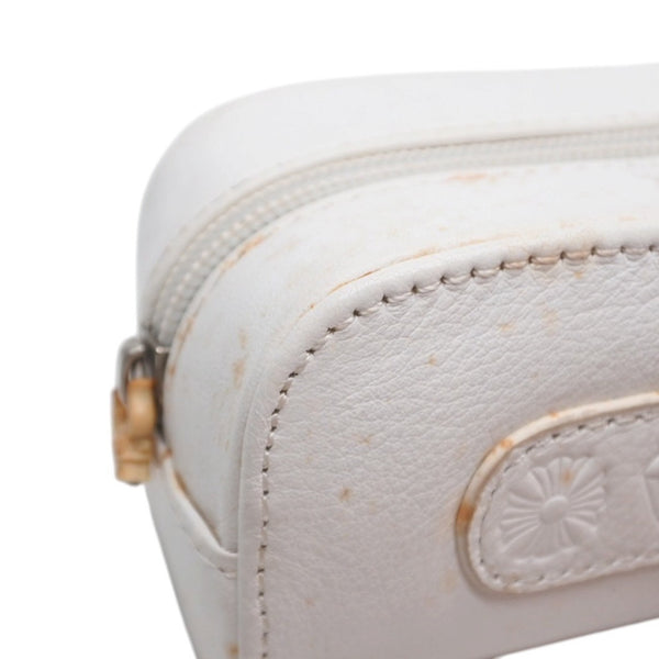 CHROME HEARTS Glasses Case Pouch Leather White Good Used 4b014055