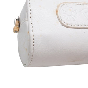 CHROME HEARTS Glasses Case Pouch Leather White Good Used 4b014055