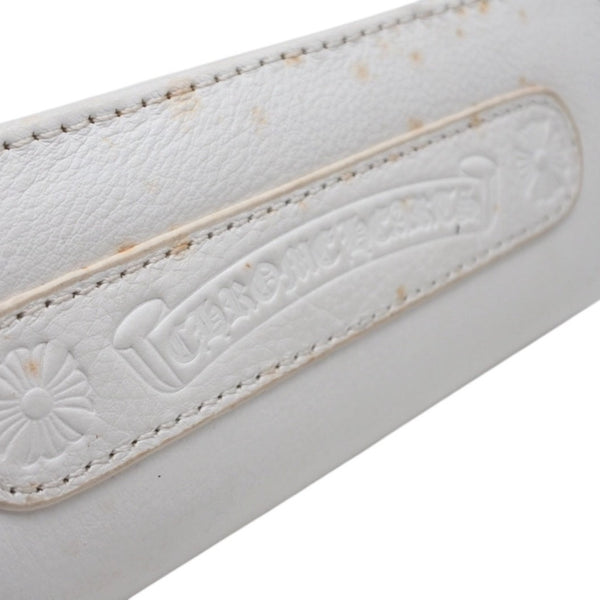 CHROME HEARTS Glasses Case Pouch Leather White Good Used 4b014055