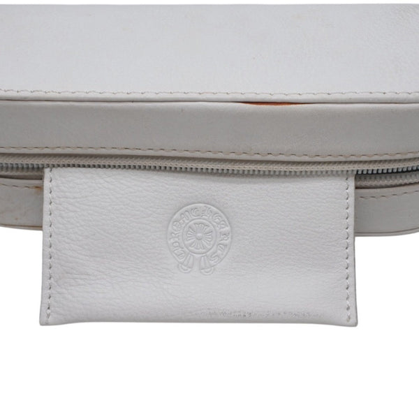 CHROME HEARTS Glasses Case Pouch Leather White Good Used 4b014055