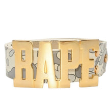 画像をギャラリービューアに読み込む, A BATHING APE アベイシングエイプ BAPE ベイプ ベルト レザー マルチカモ マルチカラー ゴールド金具 美品 中古 4b014023