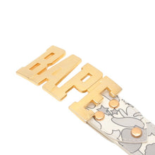 画像をギャラリービューアに読み込む, A BATHING APE アベイシングエイプ BAPE ベイプ ベルト レザー マルチカモ マルチカラー ゴールド金具 美品 中古 4b014023