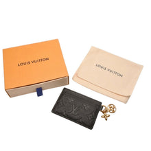 画像をギャラリービューアに読み込む, 極美品 LOUIS VUITTON ルイヴィトン モノグラムアンプラント ポルトカルトLVチャーム カードケース M82132 ブラック 中古 4b014129