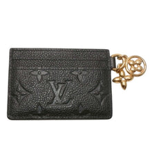 画像をギャラリービューアに読み込む, 極美品 LOUIS VUITTON ルイヴィトン モノグラムアンプラント ポルトカルトLVチャーム カードケース M82132 ブラック 中古 4b014129
