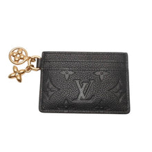 画像をギャラリービューアに読み込む, 極美品 LOUIS VUITTON ルイヴィトン モノグラムアンプラント ポルトカルトLVチャーム カードケース M82132 ブラック 中古 4b014129