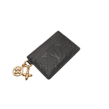 画像をギャラリービューアに読み込む, 極美品 LOUIS VUITTON ルイヴィトン モノグラムアンプラント ポルトカルトLVチャーム カードケース M82132 ブラック 中古 4b014129