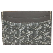 画像をギャラリービューアに読み込む, GOYARD ゴヤール サンシュルピス ヘリンボーン カードケース グレー ホワイト PVC レザー 美品 中古 4b014188