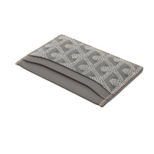 画像をギャラリービューアに読み込む, GOYARD ゴヤール サンシュルピス ヘリンボーン カードケース グレー ホワイト PVC レザー 美品 中古 4b014188