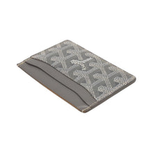 画像をギャラリービューアに読み込む, GOYARD ゴヤール サンシュルピス ヘリンボーン カードケース グレー ホワイト PVC レザー 美品 中古 4b014188