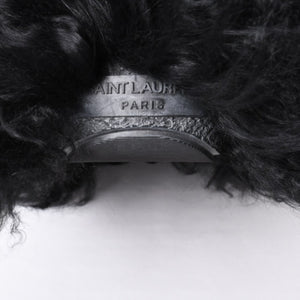SAINT LAURENT サンローラン ファーブーツ ブラック OS 529242 Furry Mongolian Lamb Ankle Boots サイズ36 美品 中古 4b014136