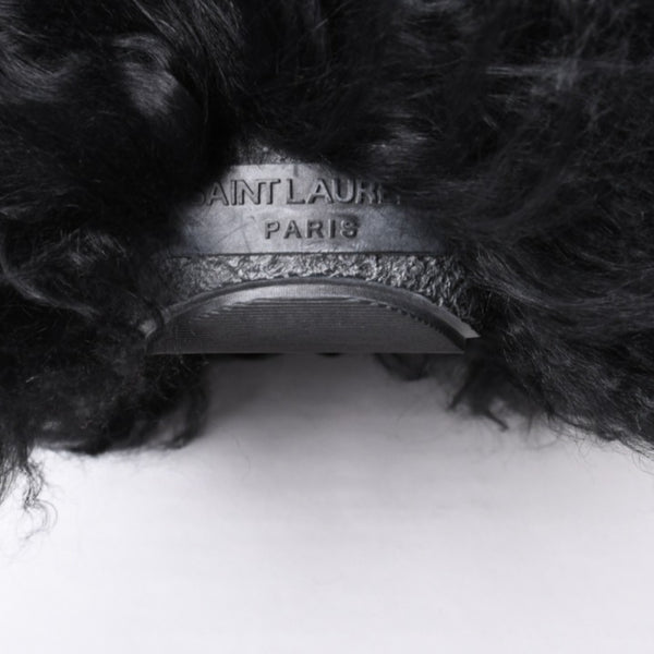 SAINT LAURENT サンローラン ファーブーツ ブラック OS 529242 Furry Mongolian Lamb Ankle Boots サイズ36 美品 中古 4b014136