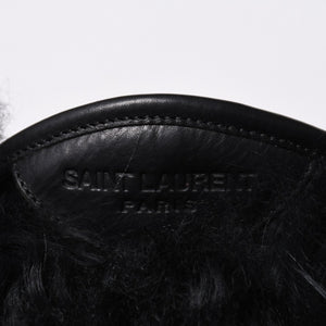 SAINT LAURENT サンローラン ファーブーツ ブラック OS 529242 Furry Mongolian Lamb Ankle Boots サイズ36 美品 中古 4b014136