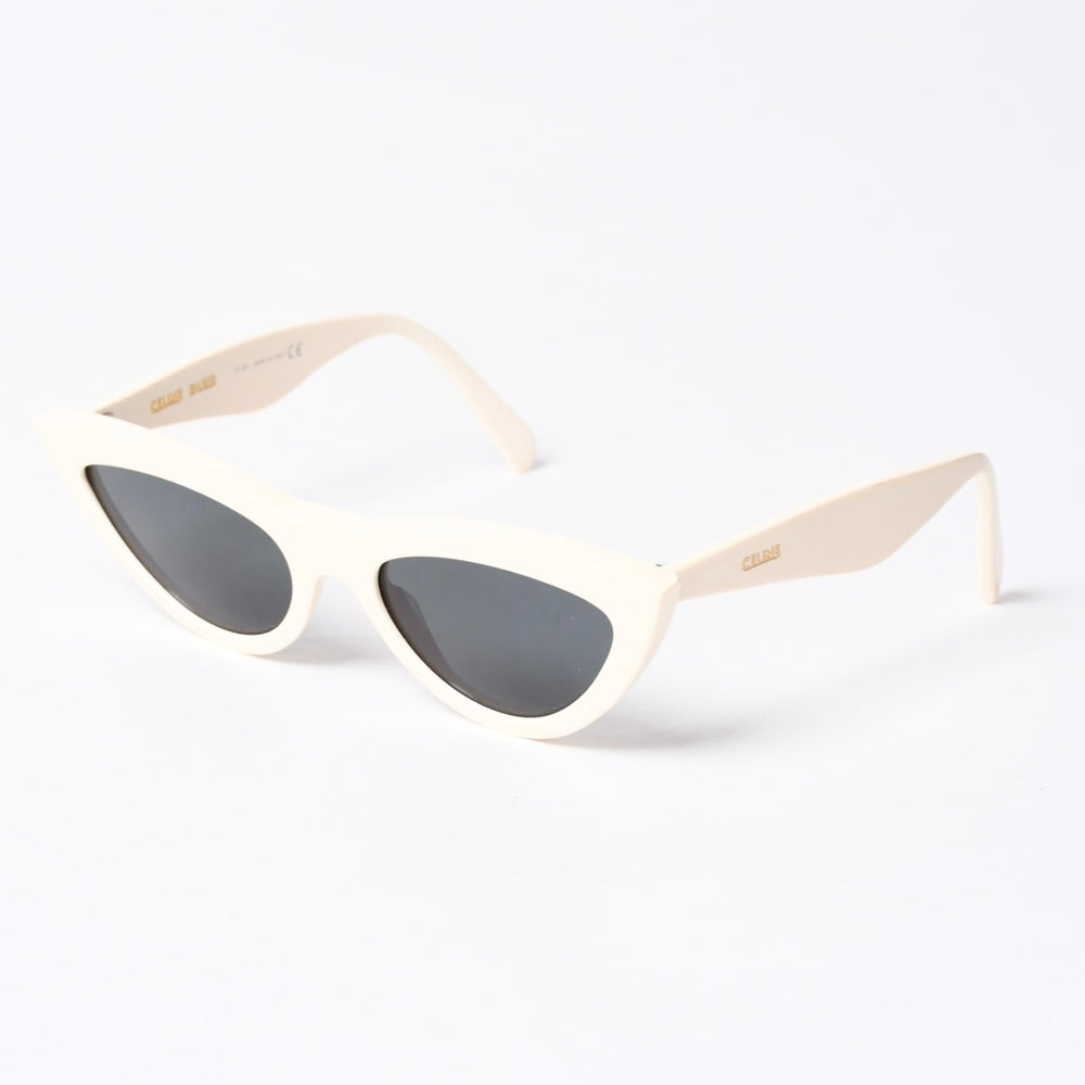 CELINE セリーヌ Sunglasses サングラス クリームカラー キャットアイ 56□20 145 CL4019IN 美品 中古 4b014166
