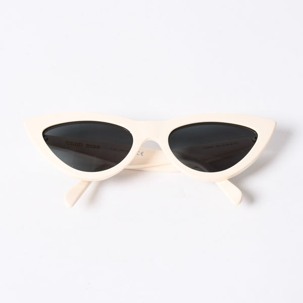 CELINE セリーヌ Sunglasses サングラス クリームカラー キャットアイ 56□20 145 CL4019IN 美品 中古 4b014166