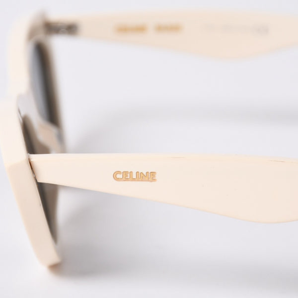 CELINE セリーヌ Sunglasses サングラス クリームカラー キャットアイ 56□20 145 CL4019IN 美品 中古 4b014166