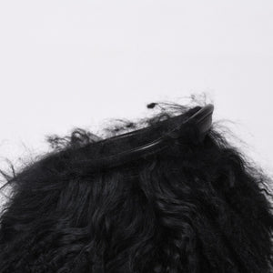 SAINT LAURENT サンローラン ファーブーツ ブラック OS 529242 Furry Mongolian Lamb Ankle Boots サイズ36 美品 中古 4b014136