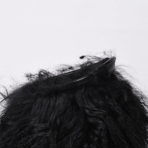 SAINT LAURENT サンローラン ファーブーツ ブラック OS 529242 Furry Mongolian Lamb Ankle Boots サイズ36 美品 中古 4b014136