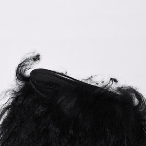 SAINT LAURENT サンローラン ファーブーツ ブラック OS 529242 Furry Mongolian Lamb Ankle Boots サイズ36 美品 中古 4b014136