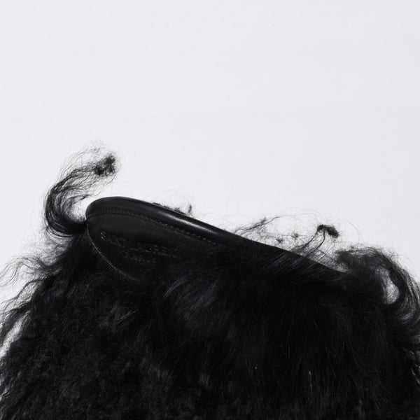 SAINT LAURENT サンローラン ファーブーツ ブラック OS 529242 Furry Mongolian Lamb Ankle Boots サイズ36 美品 中古 4b014136