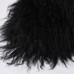 SAINT LAURENT サンローラン ファーブーツ ブラック OS 529242 Furry Mongolian Lamb Ankle Boots サイズ36 美品 中古 4b014136