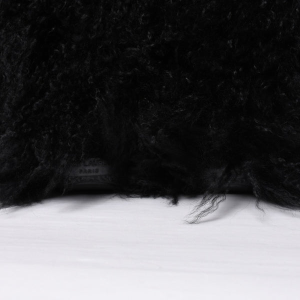 SAINT LAURENT サンローラン ファーブーツ ブラック OS 529242 Furry Mongolian Lamb Ankle Boots サイズ36 美品 中古 4b014136
