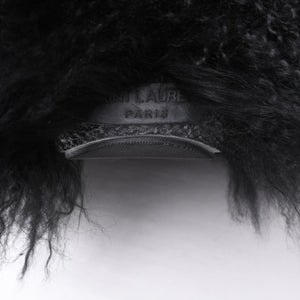 SAINT LAURENT サンローラン ファーブーツ ブラック OS 529242 Furry Mongolian Lamb Ankle Boots サイズ36 美品 中古 4b014136